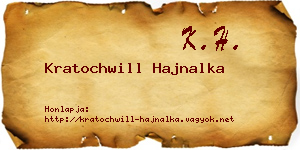 Kratochwill Hajnalka névjegykártya